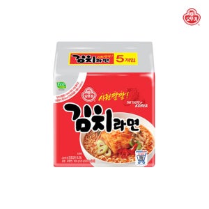 오뚜기 김치라면 120g x 5개입 멀티팩 봉지라면