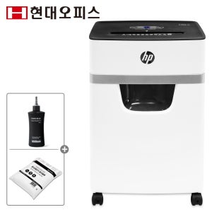 HP 중형 사무용 문서세단기 W2010MC-K2 + 전용오일+파지봉투 / 10매 20L 자동역회전 카드 스테플러심세단/ 파쇄기