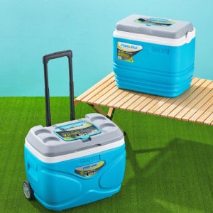 피나클 30L 이동식 바퀴 아이스박스 캠핑 피크닉 테이블 겸용
