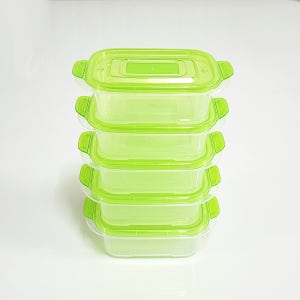 락프레쉬 직사각 밀폐용기 반찬통 냉동 밥보관 전자레인지 가능 도시락 5P 600ml 3호