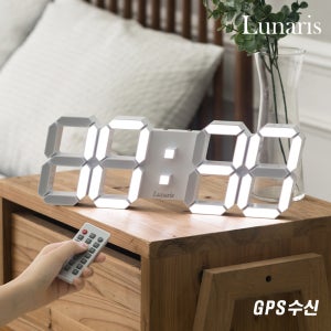 국산 루나리스 위성 GPS 3D LED 숫자 벽걸이 시계 38cm