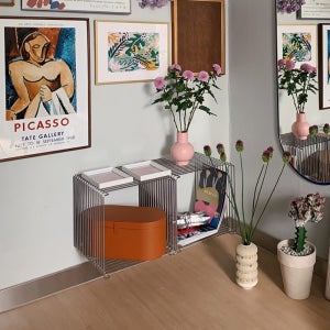 몬타나 팬톤 와이어 싱글 큐브 모듈 선반 사이드테이블 협탁 40cm