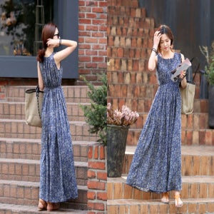 여자 나시 원피스 봄 여름 민소매 롱 원피스