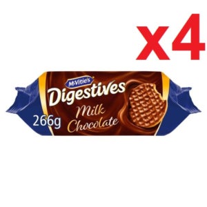[영국발송] 266G 4개 맥비티 밀크 초콜릿 다이제스티브 다이제 Mcvities Milk Chocolate Digestive