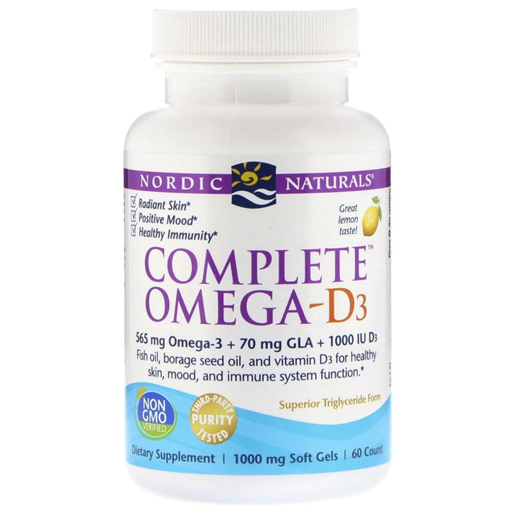 노르딕내츄럴스 <b>컴플리트 오메가</b> <b>D3</b> 1000mg 레몬 60캡슐