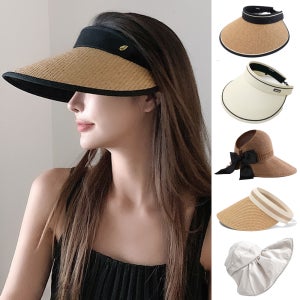 여성 썬캡 자외선차단 햇빛차단 여름 농사 남성 돌돌이 라피아 와이드 러닝 창넓은 캐디 모자