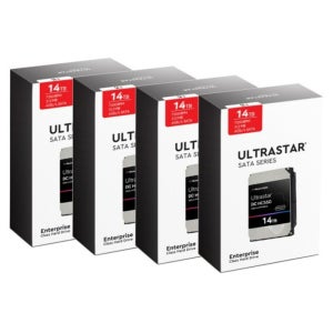 WD Ultrastar 14TB DC HC555 14TB WUH722014CLE6L4 4팩, 3년 보증