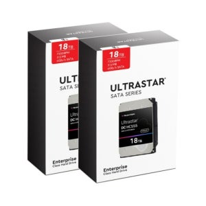 WD Ultrastar 18TB DC HC555 WUH722018CLE6L4 2팩, 3년 보증