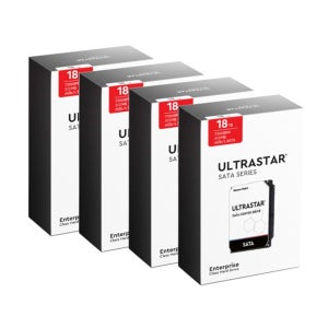 WD Ultrastar 18TB DC HC555 WUH722018CLE6L4 4팩, 3년 보증