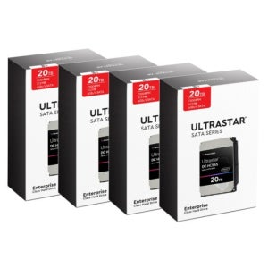 WD Ultrastar 20TB DC HC555 WUH722020CLE6L4 4팩, 3년 보증
