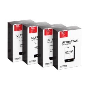 WD Ultrastar 20TB DC HC560 WUH722020BLE6L4 4팩, 3년 보증
