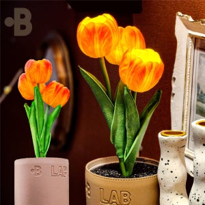 본디자인랩 충전식 LED 튤립 꽃 무드등 테이블 침실 조명 선물 오렌지
