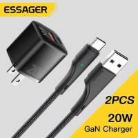 초고속Essager-아이폰 14 프로 맥스 미니 아이패드 호환용 GaN USB c타입 충전기 20W PD 고속 QC