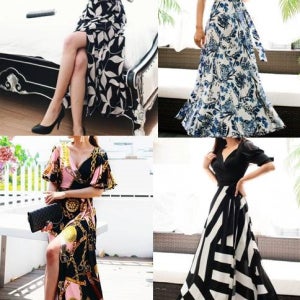 사방스판 맥시랩원피스 가슴벌어짐NO 다리안보임 어른섹시롱원피스 휴양지룩 여자여자몰