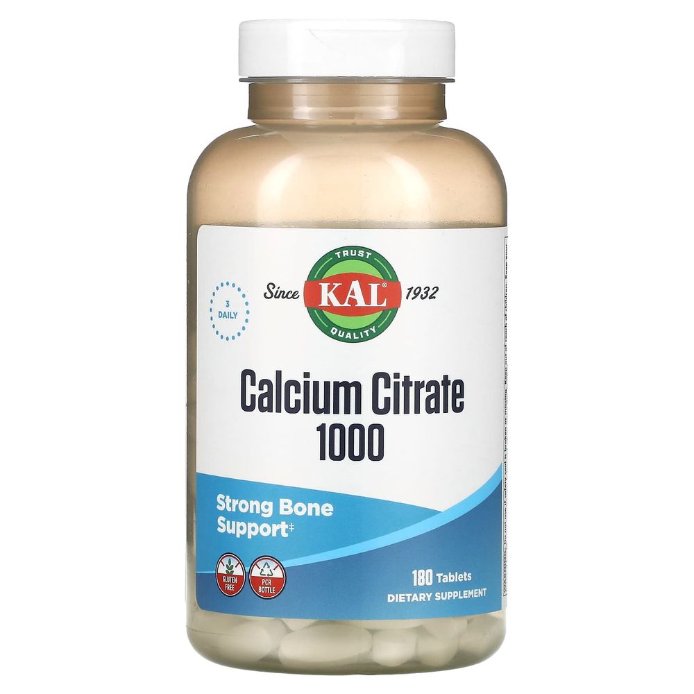 KAL 구연산칼슘 <b>칼슘 시트레이트 1000mg</b>, 180정