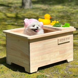 캣토피아 강아지 히노끼 욕조 편백나무 찐노끼 목욕탕 가정용 스파 S