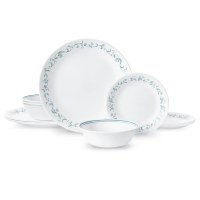 corelle® 컨트리 코티지 화이트 및 블루 12피스 식기 세트