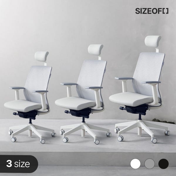 사이즈오브체어 베이직 3 Fit S/M/L 사무용 컴퓨터 사무실 메쉬 의자