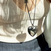 오르즈 big heart necklace_silver