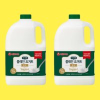 서울우유 더진한 플레인 요거트 순수 2.45L 2개 대용량 무가당 그릭 마시는 요거트