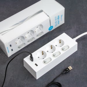 스윗홈 USB 멀티탭 충전 전기 안전 국산 접지 개별 콘센트 3구 3m