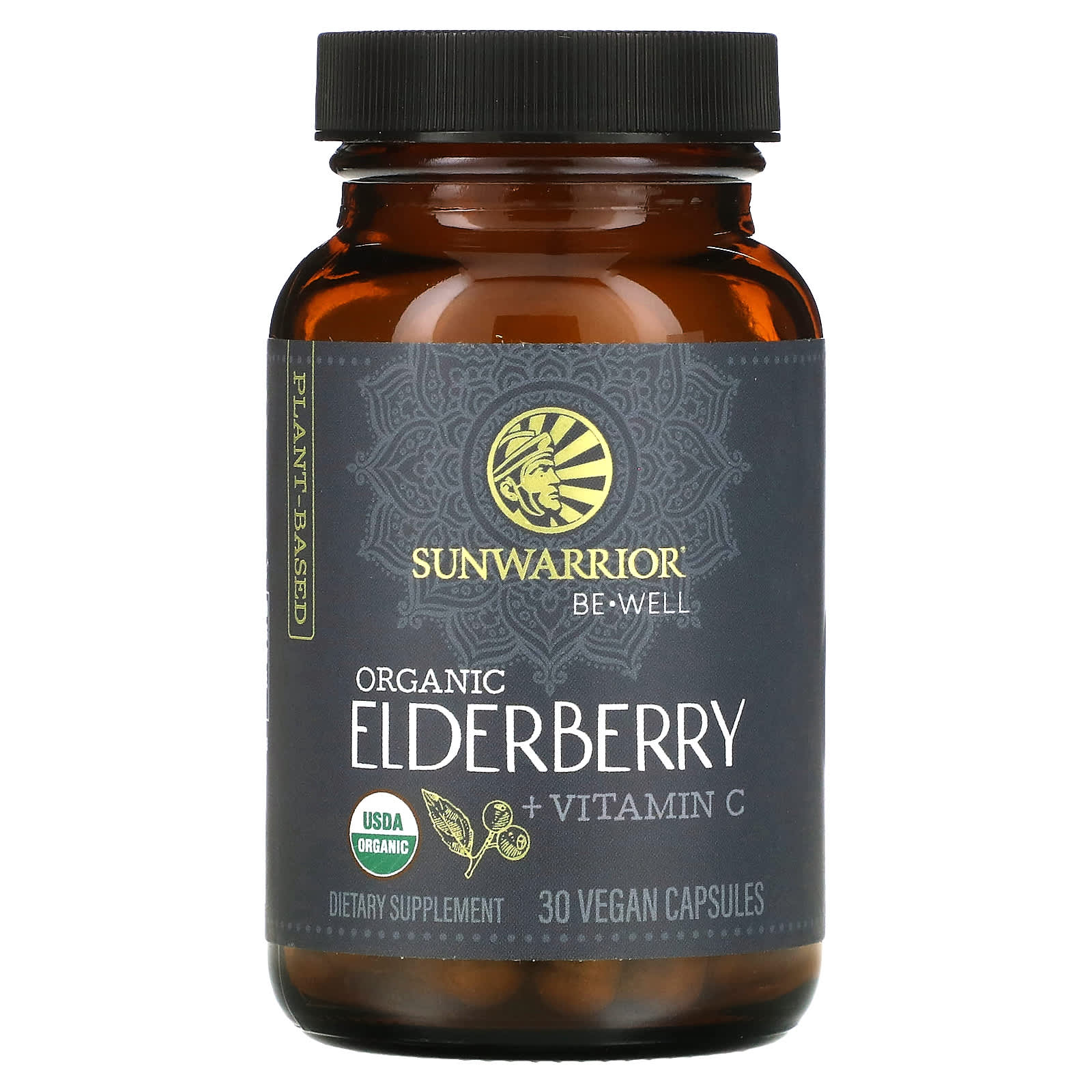 <b>썬워리어</b> Elderberry 플러스 <b>Vitamin C</b> 30 Vegan Capsules