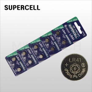 슈퍼셀 LR41(10pcs) 알카라인 배터리 무수은 계산기 장난감 체온계 오디오북 배터리