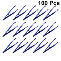 일회용 핀셋 소독 구슬 플라스틱 공예 파란색 100 개