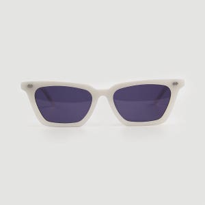 히피 화이트 선글라스 레트로 캣츠아이 긱타아이웨어