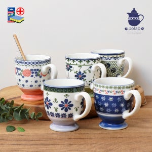 일본 그릇 폴란드풍 폴라브 패턴 머그컵 5P 세트 차우리는 컵 카페 빈티지 머그잔