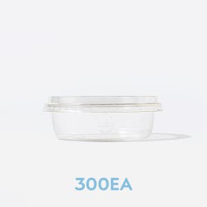 [원형호환N] 친환경 240ml 투명 각인 PLA 용기 300개 반찬 요거트 케익 포장