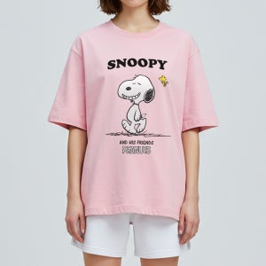 피너츠 반팔 스누피 오버핏 커플 티셔츠