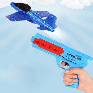 야외 캠핑 자동 발사 장난감 에어글라이더 슛팅총 비행기
