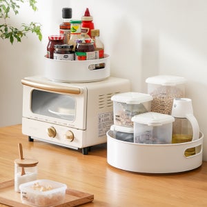 1+1 360도 회전 트레이 냉장고 양념통 수납 정리대 CT12129