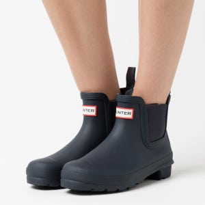 헌터 오리지널 첼시 부츠 장화 네이비 여성용