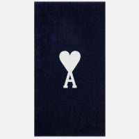 AMI Ami de Coeur Beach Towel Navy 아미 아미 드 코에르 비치 타월 네이비