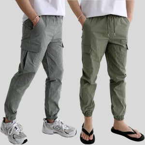 바스락 조거 팬츠 쿨링바지 나일론 남자 카고조거팬츠