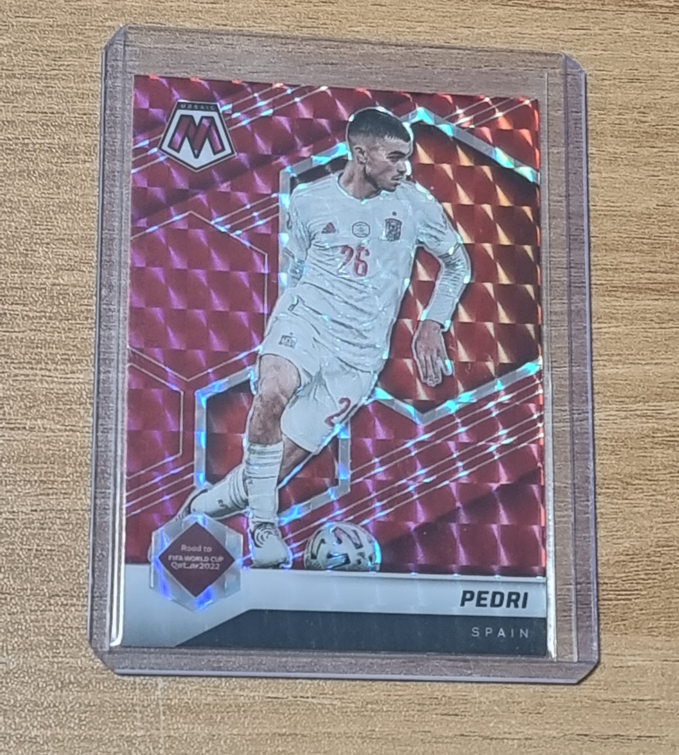 페드리 2021-22 Mosaic World Cup Red Prizm No-130 PEDRI 축구 카드
