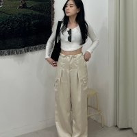 실크 카고 조거 pants (4color) 새틴카고팬츠 카고바지