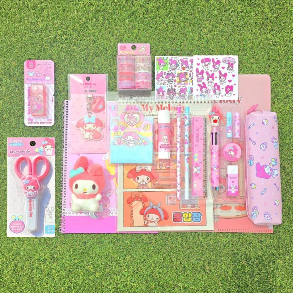 산리오 C+마이멜로디 가득문구세트 어린이 신학기선물 학용품 초등학생 입학 유치원 세트12종