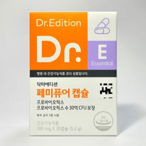 닥터에디션 닥터 페미퓨어 캡슐 (1개월분) 프로바이오틱스 수 30억 CFU 보장 특허 균주 5종 사용 여성 질 유산균 질 건강 유산균
