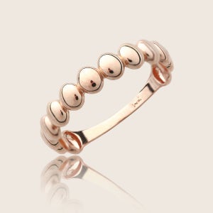 14k 18k 미뇽 볼 라운드 레이어드 반지