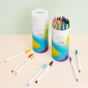 플러스펜 60색 가는글씨 사인펜