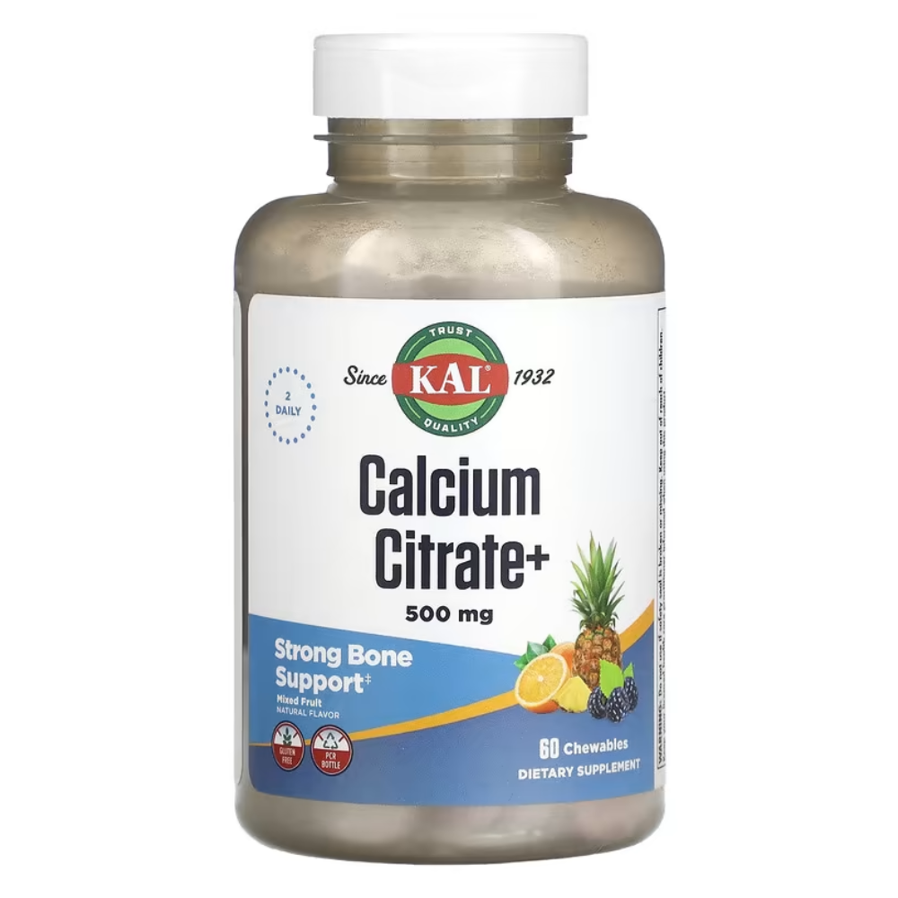 KAL 칼 구연산 <b>칼슘 시트레이트</b> 플러스 혼합 과일 60츄어블