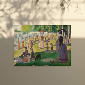 명화그림 점묘화법 인테리어 벽꾸미기 쇠라 그랑드 자트 섬의 일요일 오후 캔버스액자 가로형 3호 29x21