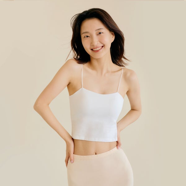 코튼 모달 크롭 캡내장 나시 일체형 브라탑 4종