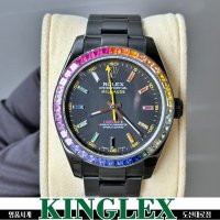 롤렉스 라벨노이어 밀가우스 116400 블랙 세라믹 ADLC 40mm 오리지널 레인보우