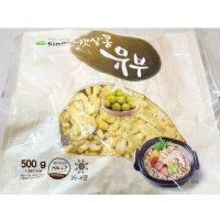 토핑용 슬라이스 냉동유부 500g 튀김 냄비 우동 전골 나베용