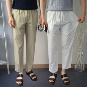 남자린넨와이드팬츠 남자여름바지 남성9부팬츠