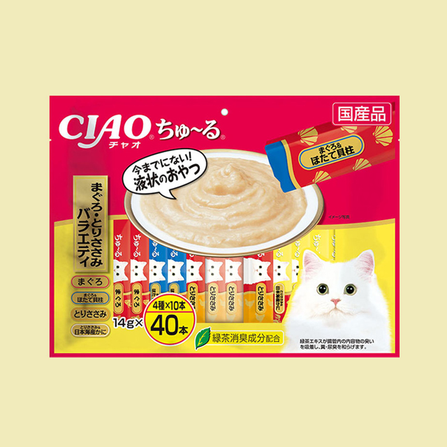 이나바 챠오츄르 40P 참치+닭가슴살 버라이어티, 14g, 40개